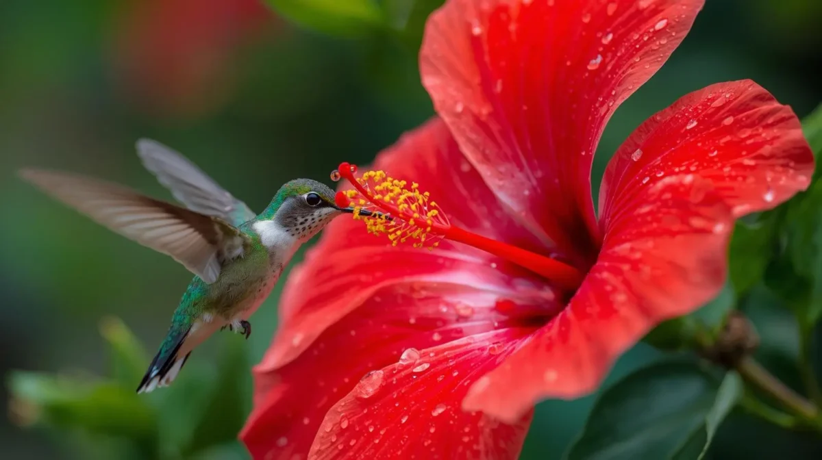 humming birds with flowers