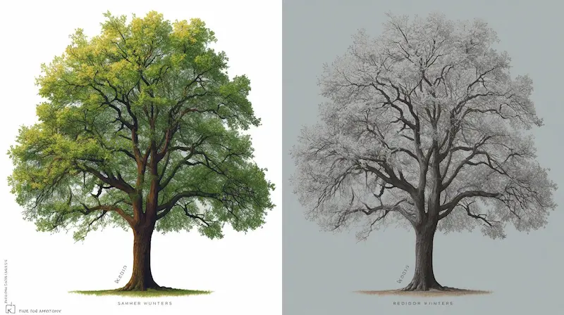 two different  tree anatomy