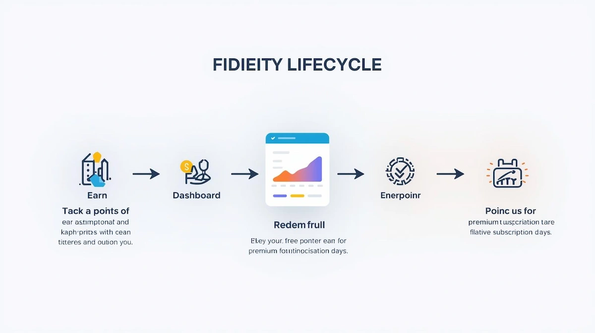 flowchart showing the fidelity point lifecycle