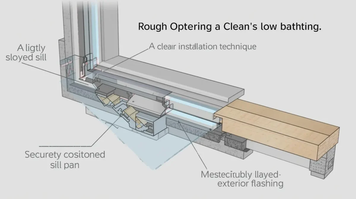 clean rough opening with a slightly sloped