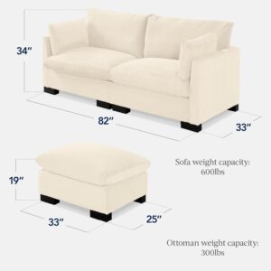 Deep seats sofa measurment
