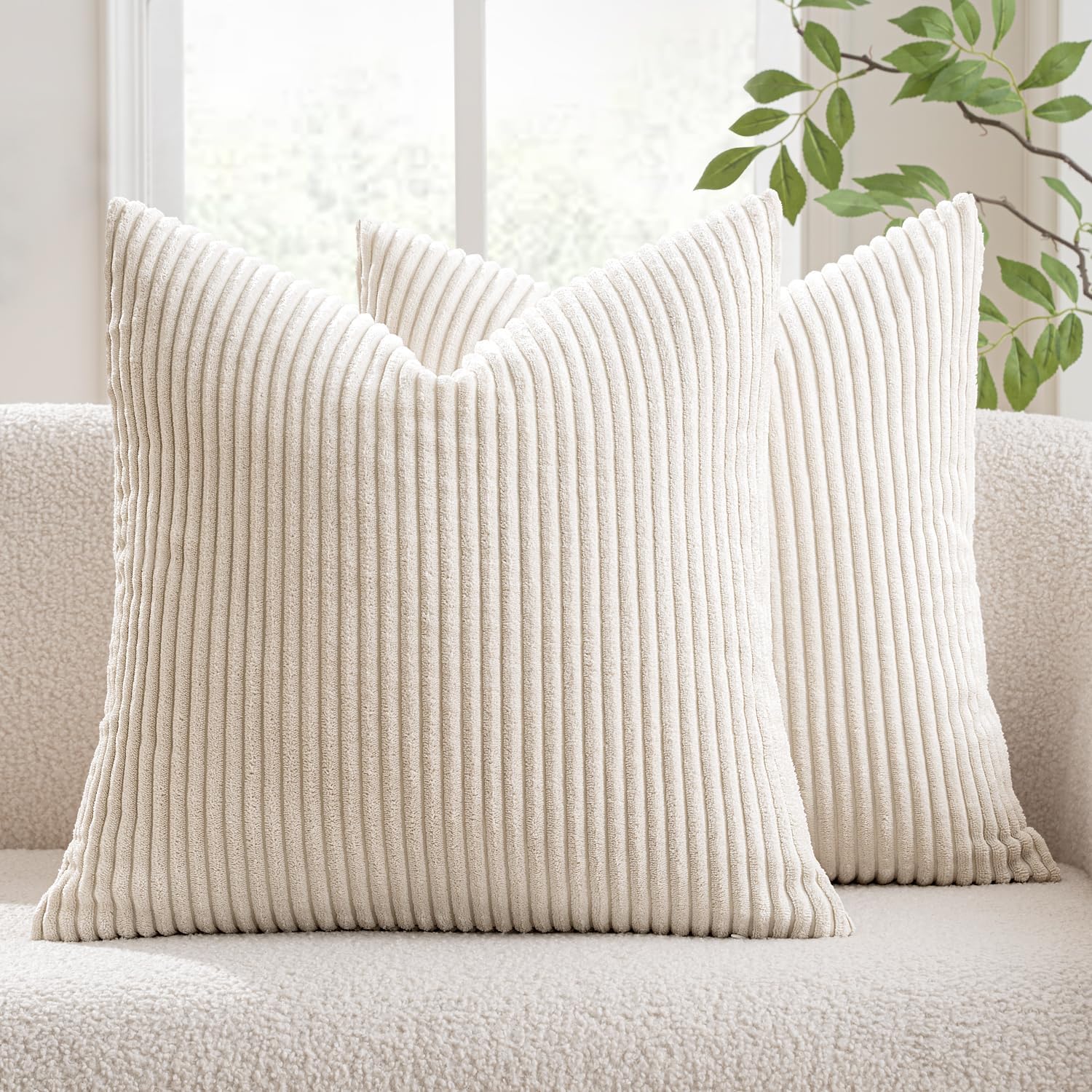 MIULEE Decorative Corduroy Pillow Covers